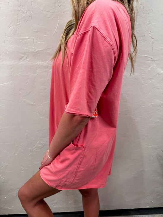 Free People: Hot Shot Tee Romper Coddy - Hibiscus - Revel Boutique