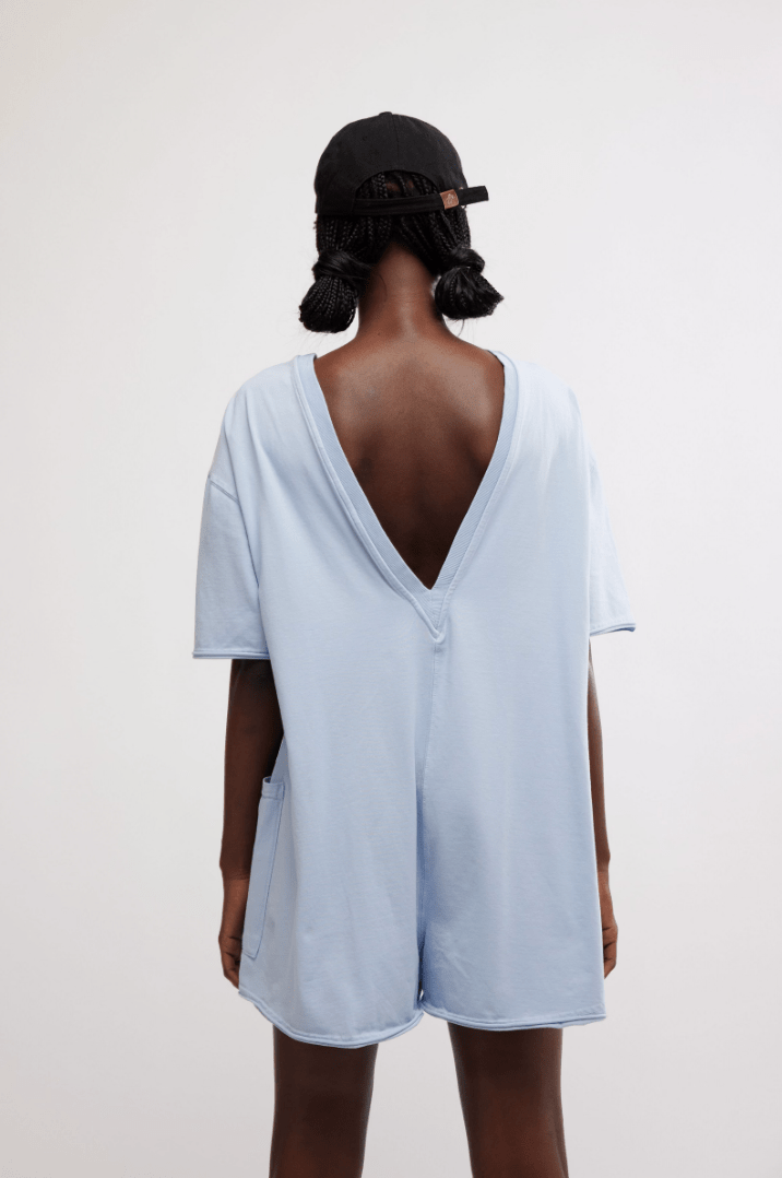 Free People: Hot Shot Tee Romper Coddy - Steel - Revel Boutique