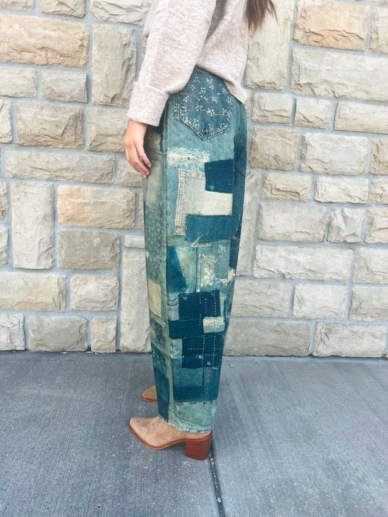 Free People: Illusions Relaxed Fit - Indigo Combo - Revel Boutique