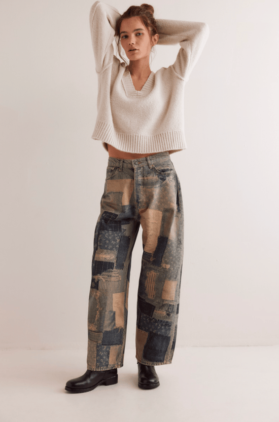 Free People: Illusions Relaxed Fit - Indigo Combo - Revel Boutique