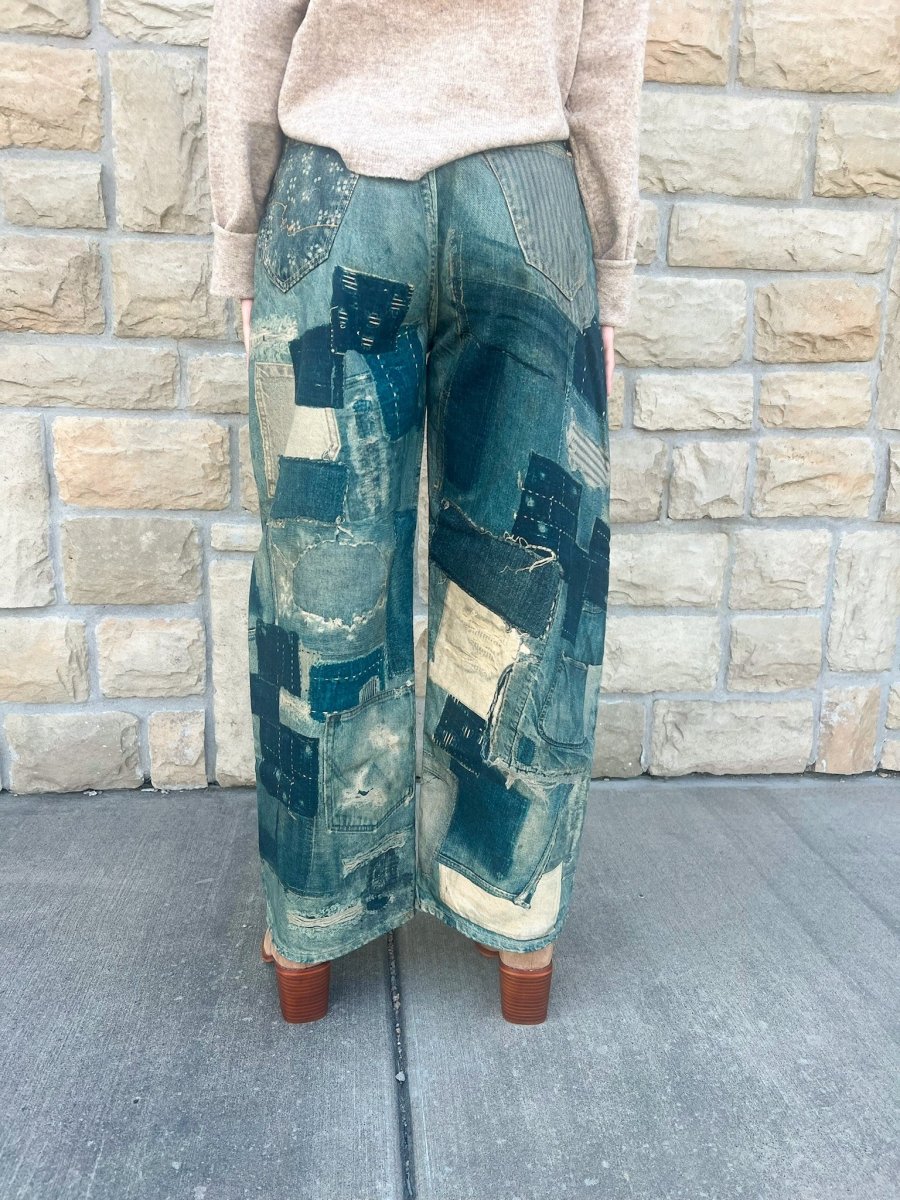 Free People: Illusions Relaxed Fit - Indigo Combo - Revel Boutique