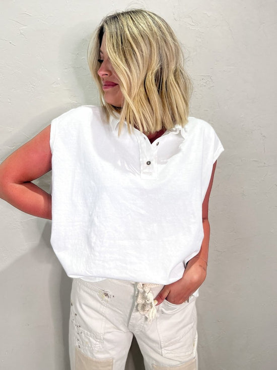 Load image into Gallery viewer, Free People: Keep On Polo - Clean Ivory - Revel Boutique
