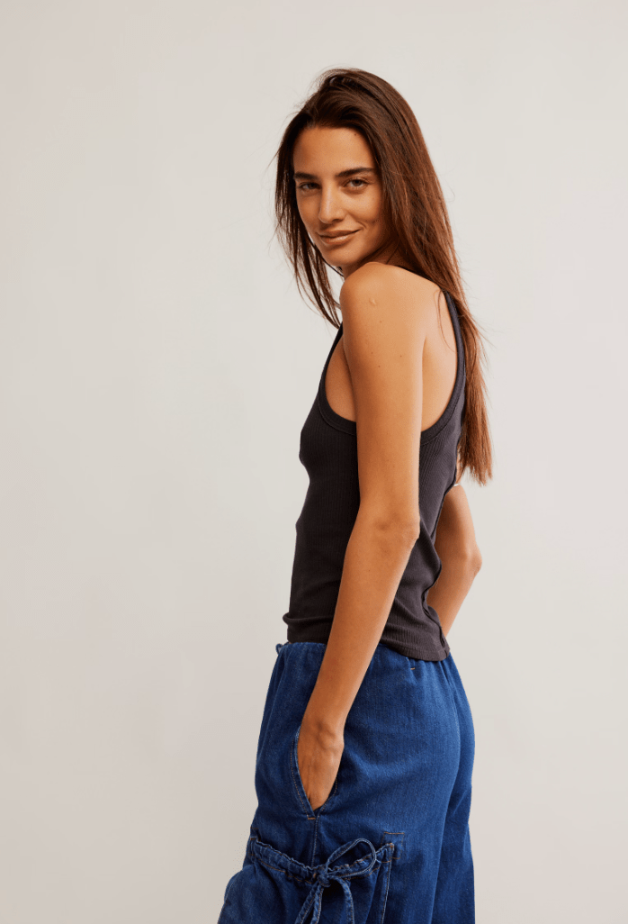 Free People: Mia Tank - Black - Revel Boutique