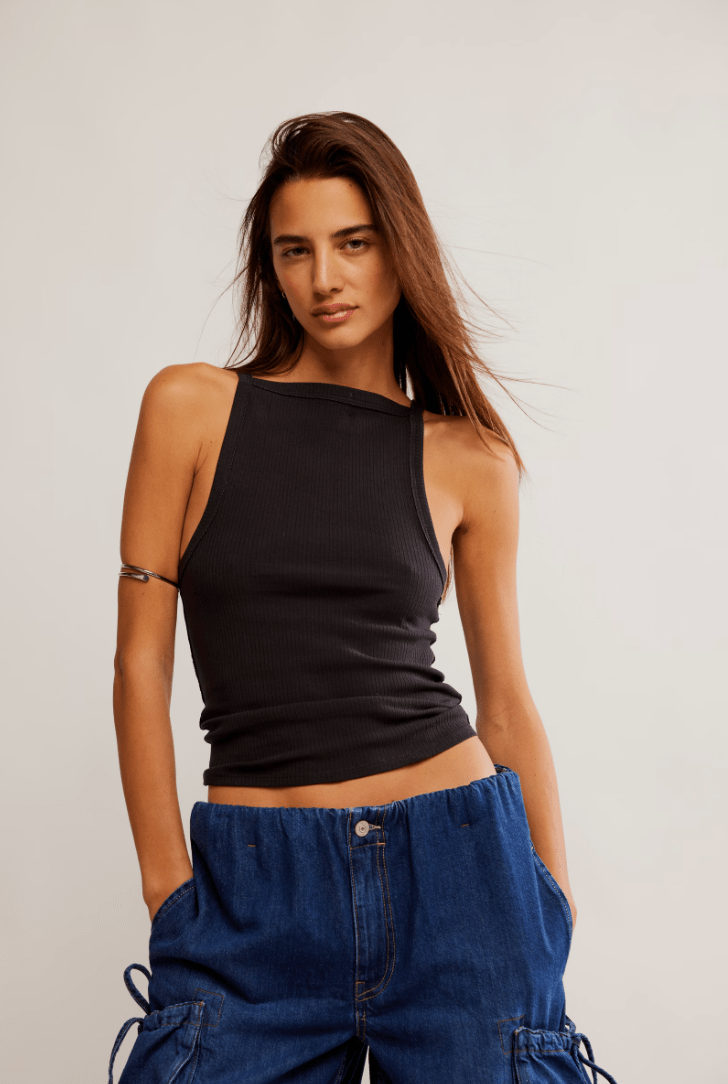 Free People: Mia Tank - Black - Revel Boutique