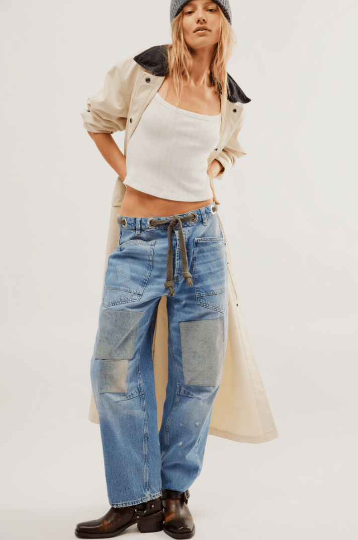 Free People: Moxie Low Slung Pull On - Truest Blue - Revel Boutique