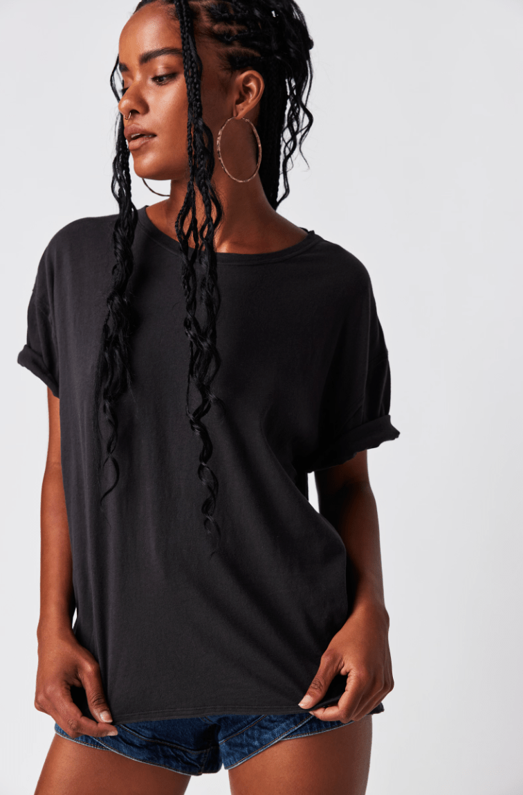 Free People: Nina Tee - Black - Revel Boutique