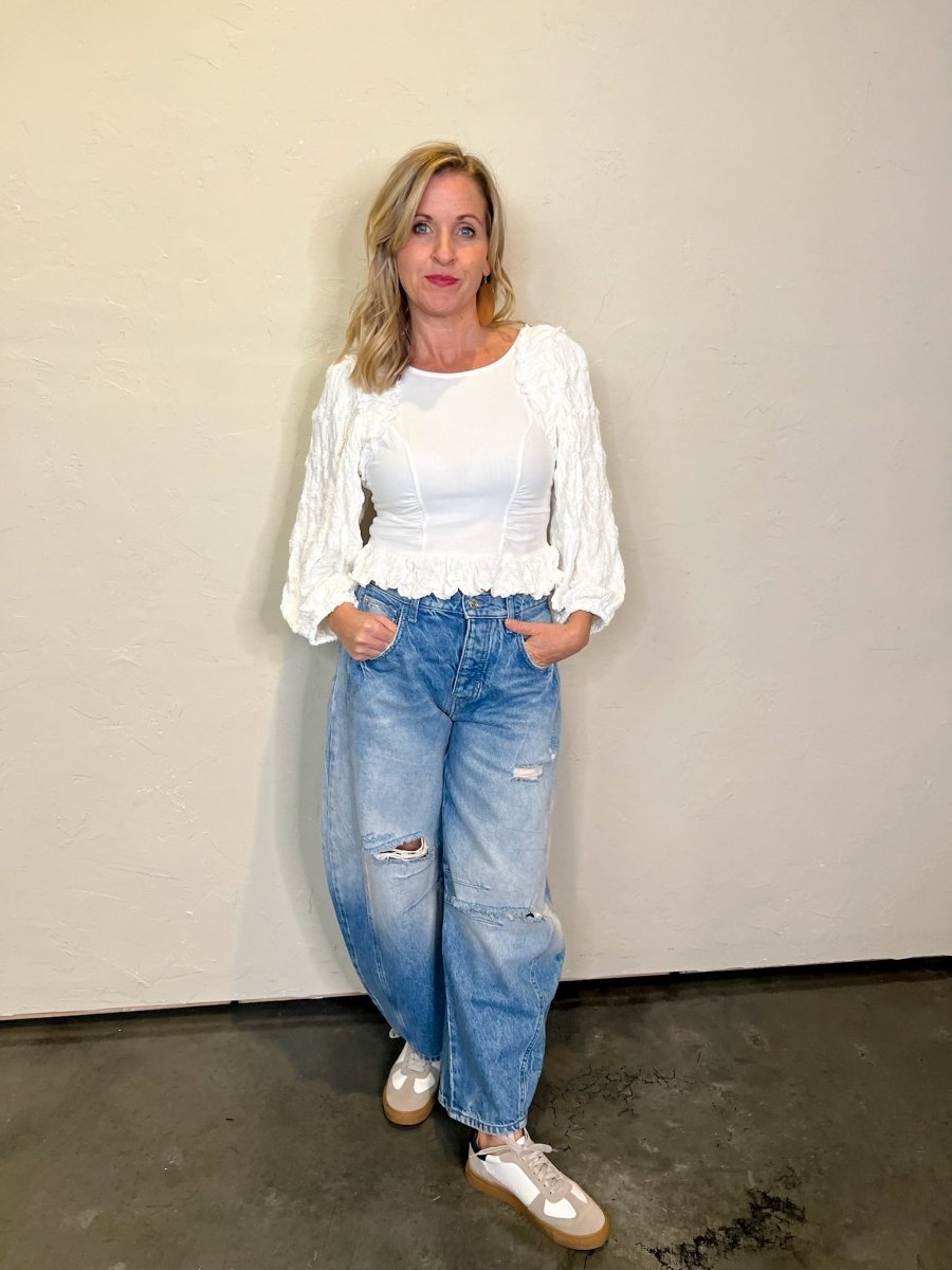 Free People: Oliva Top - Optic White - Revel Boutique