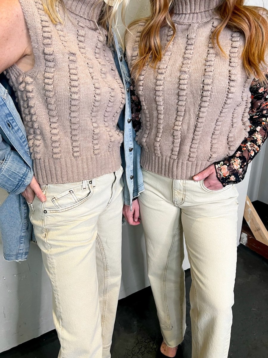 Free People: Risk Taker Mid - Rise Straight - Ecru - Revel Boutique