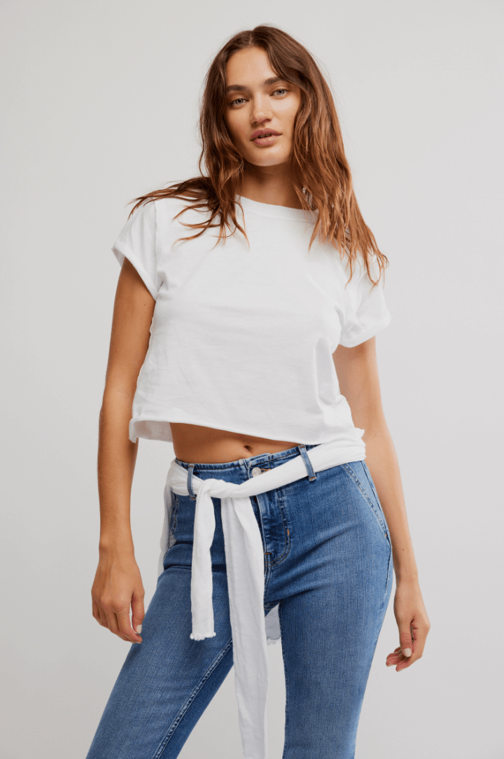 Free People: The Perfect Tee - White - Revel Boutique
