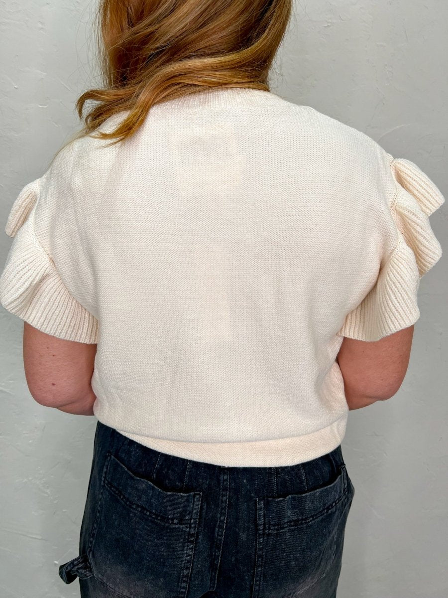 French Girl Ruffle Top - Cream - Revel Boutique