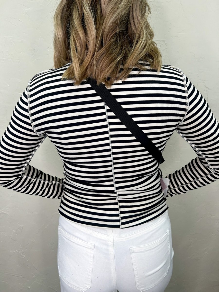 French Girl Striped Top - Black - Revel Boutique