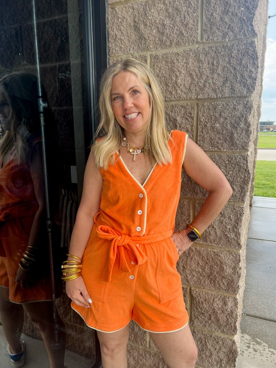 FRNCH: Mila Romper - Orange - Revel Boutique