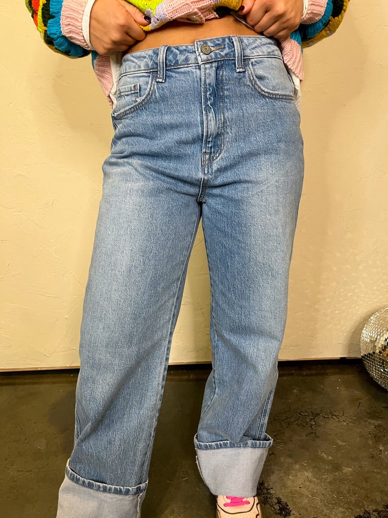 Gabby Big Cuff Denim - Revel Boutique