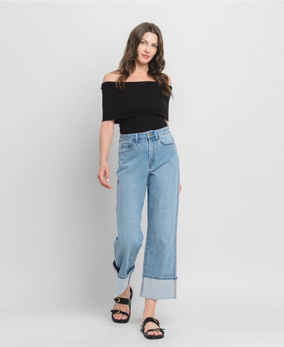 Gabby Big Cuff Denim - Revel Boutique