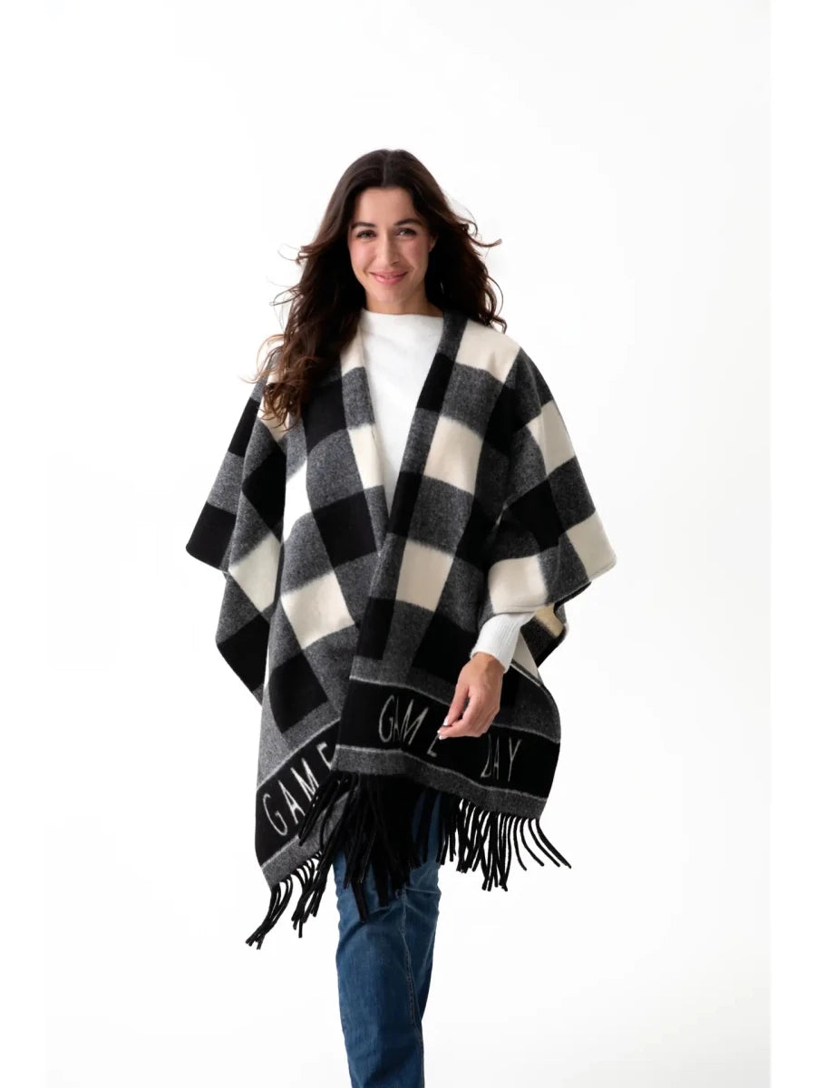 Game Day Cape-Black - Revel Boutique