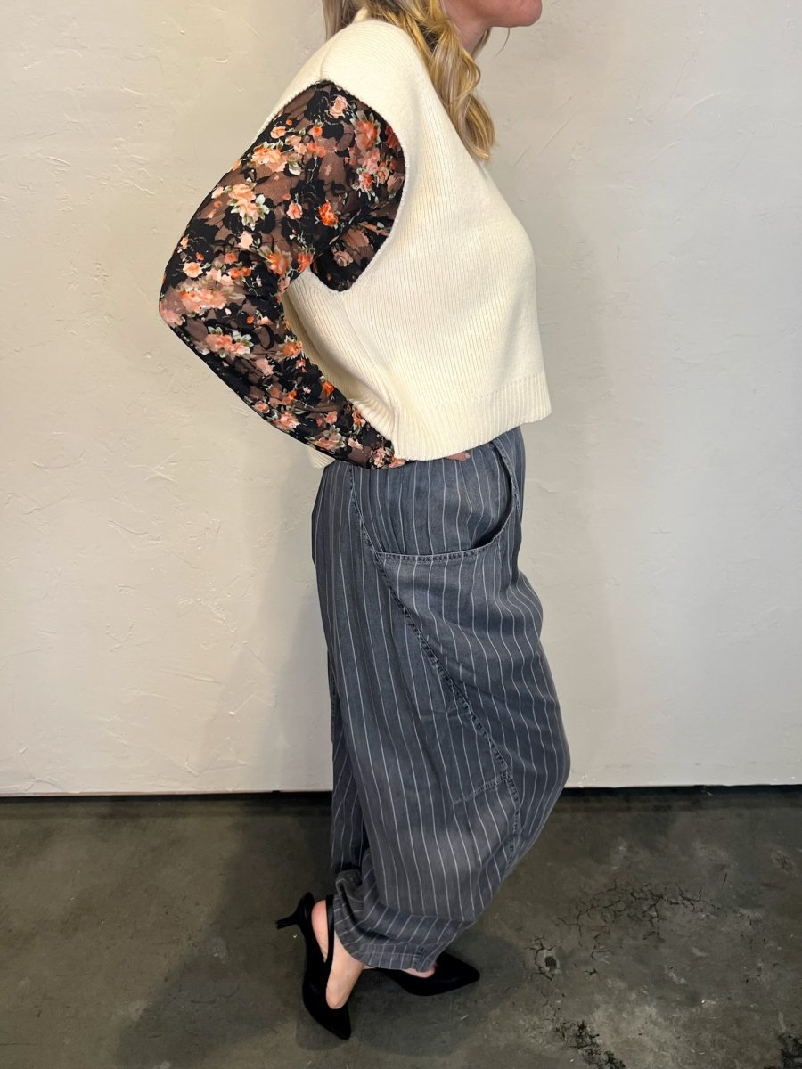Garden Party Lace Mesh Top - Black - Revel Boutique