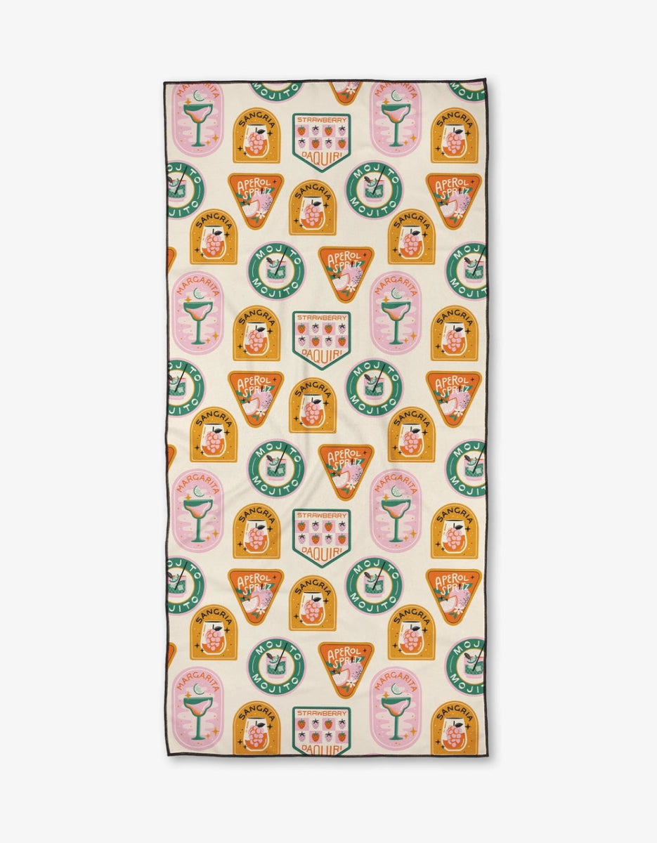 Geometry: Cocktail Scout Badges Beach Towel - Revel Boutique