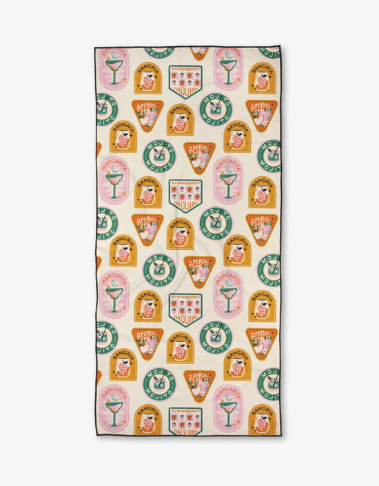 Geometry: Cocktail Scout Badges Beach Towel - Revel Boutique