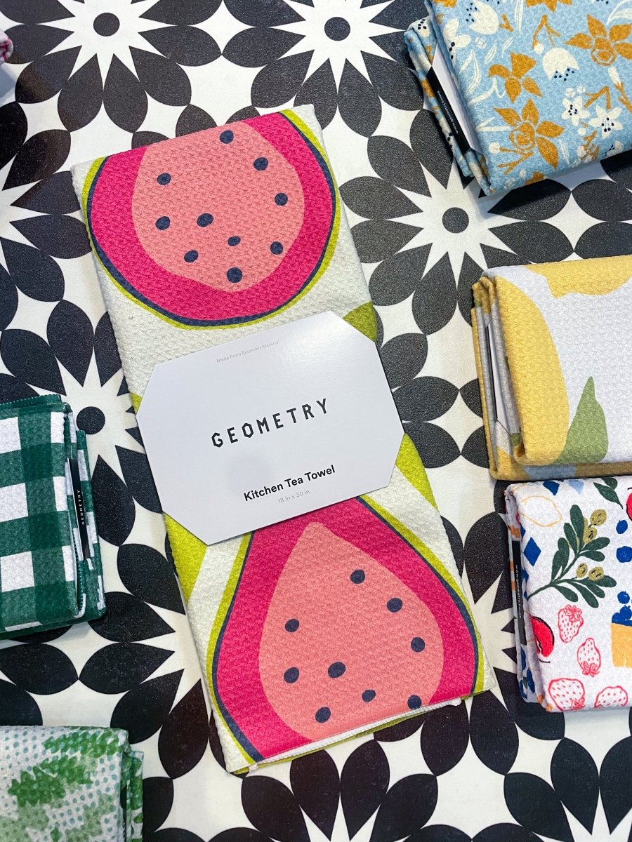 Geometry: Guava Groove Tea Towel - Revel Boutique