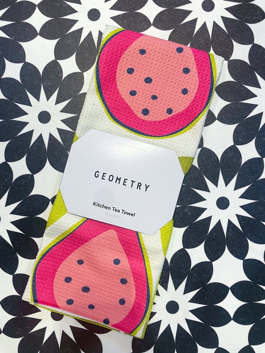 Geometry: Guava Groove Tea Towel - Revel Boutique