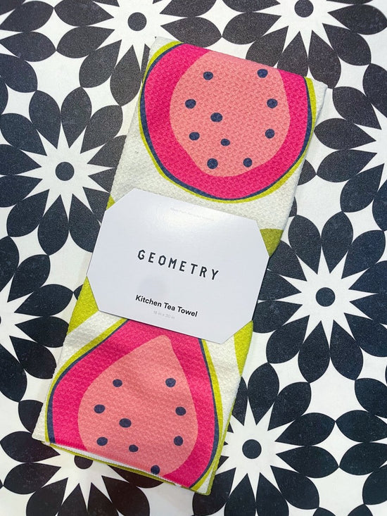Geometry: Guava Groove Tea Towel - Revel Boutique