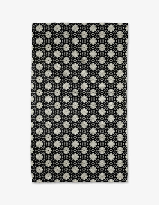 Geometry: Monochrome Floral Tea Towel - Revel Boutique