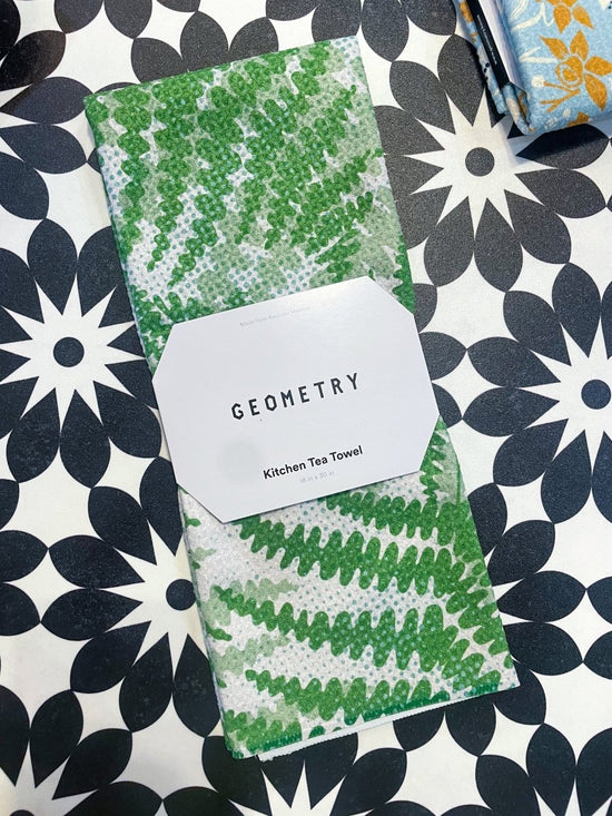 Load image into Gallery viewer, Geometry: Swaying Leaf Tea Towel - Revel Boutique
