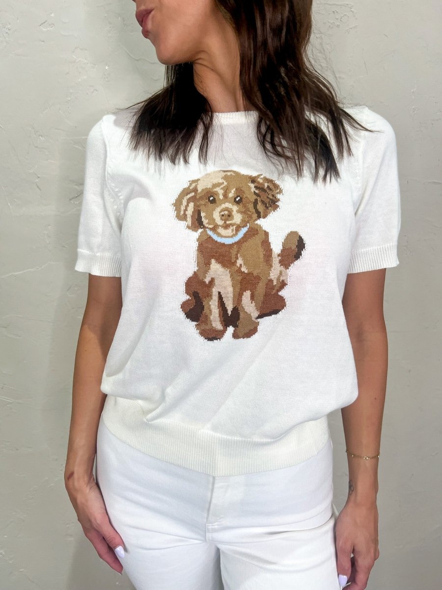 Girls BFF Puppy Sweater - Revel Boutique