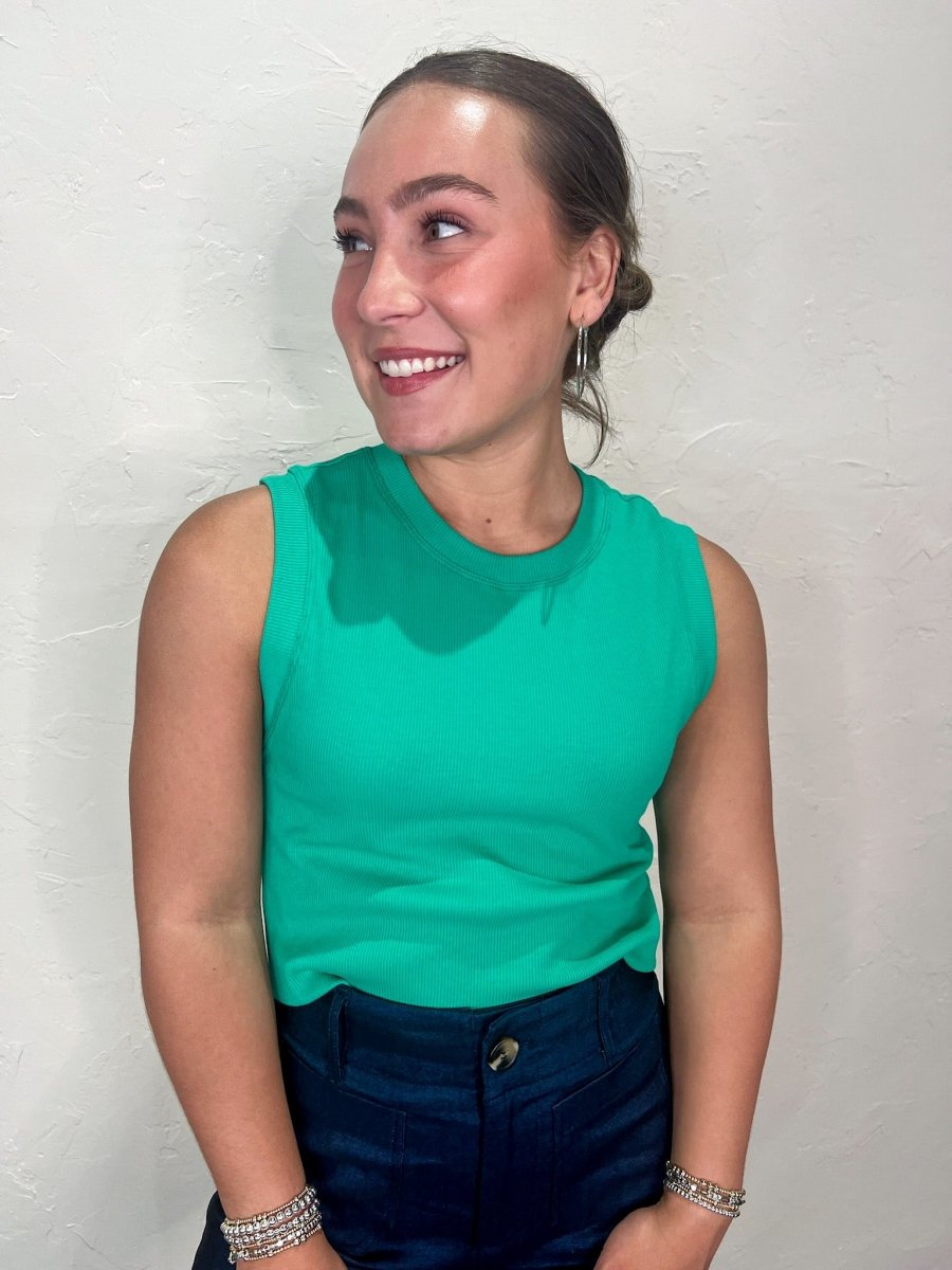 Girls Day Out Tank - Green - Revel Boutique