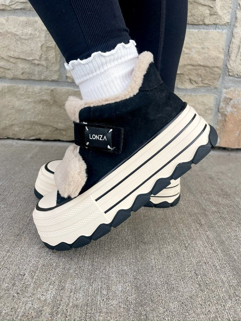 Glissane Sneaker - Black Suede/Wool - Revel Boutique