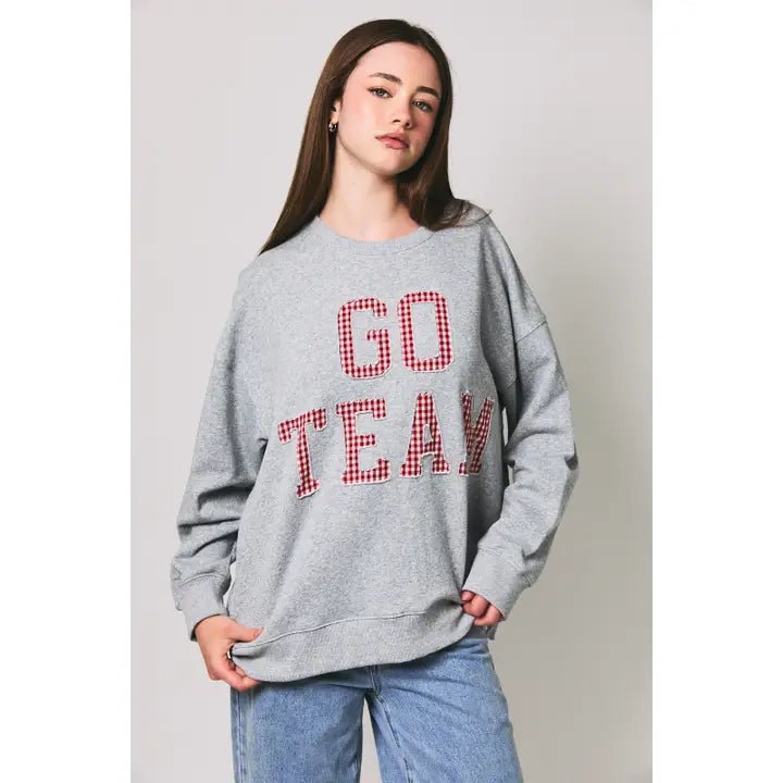 Go Team Sweatshirt-Grey - Revel Boutique