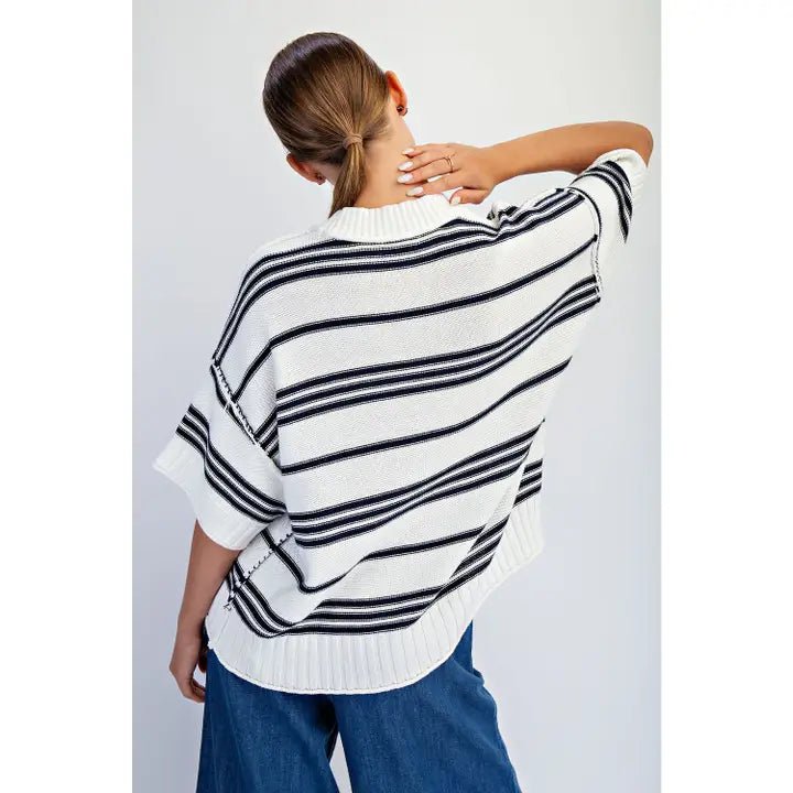 Goldie Crew Sweater - Navy - Revel Boutique