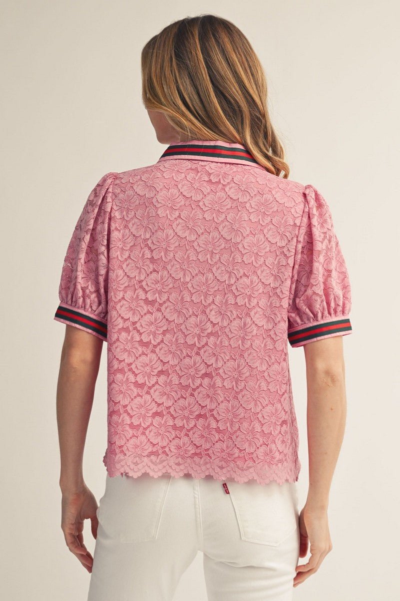 Gucci Girl Lace Top - Mauve - Revel Boutique