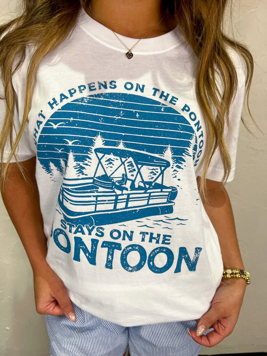 Happens on the Pontoon Tee - Revel Boutique