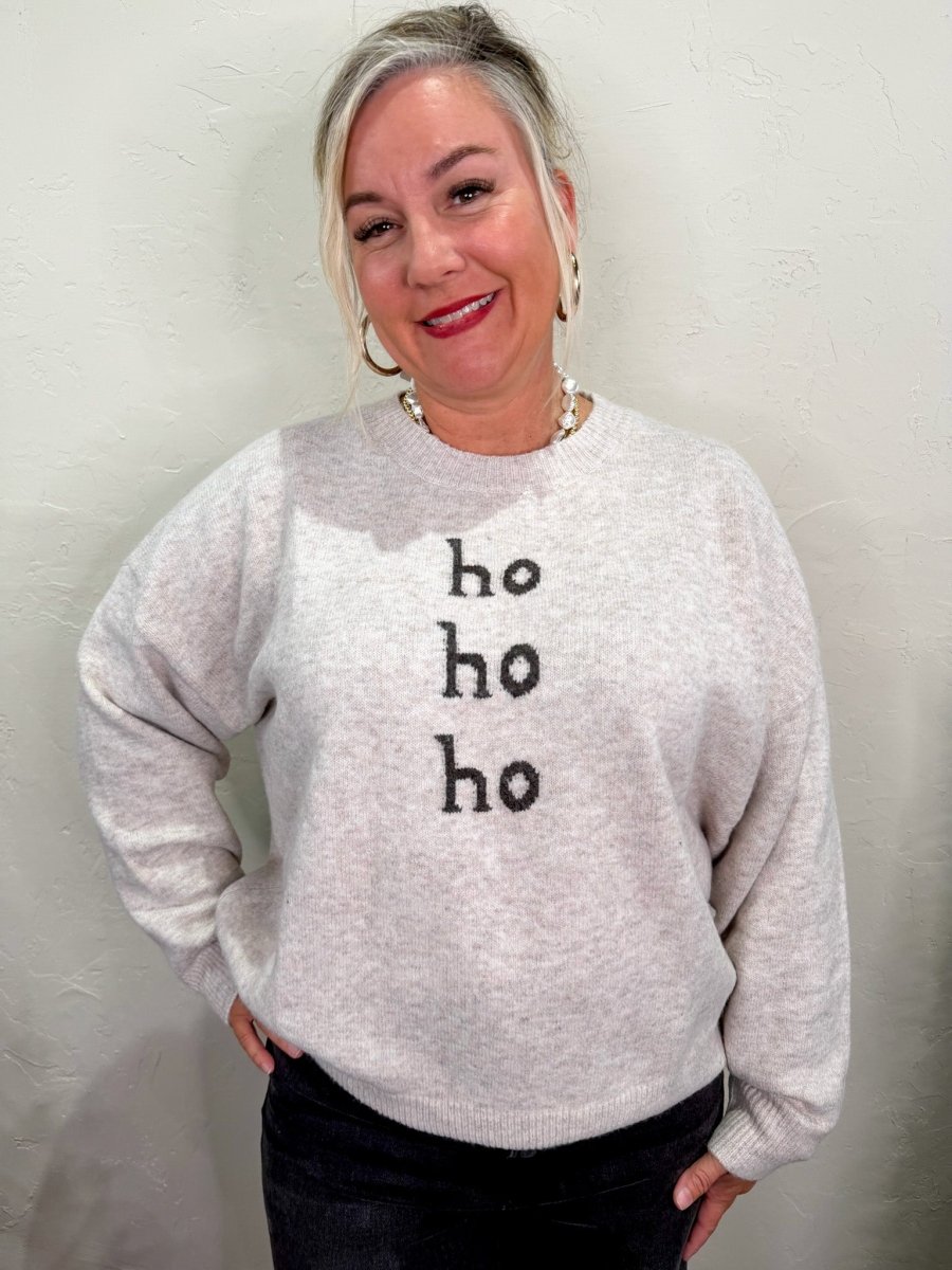 Ho Ho Ho Oatmeal Sweater - Revel Boutique