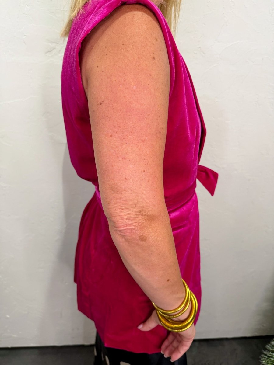 Holiday Special Velvet Vest - Magenta - Revel Boutique