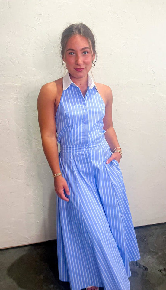 Hudson Pinstripe Dress - Light Blue Hudson Pinstripe Dress - Light Blue