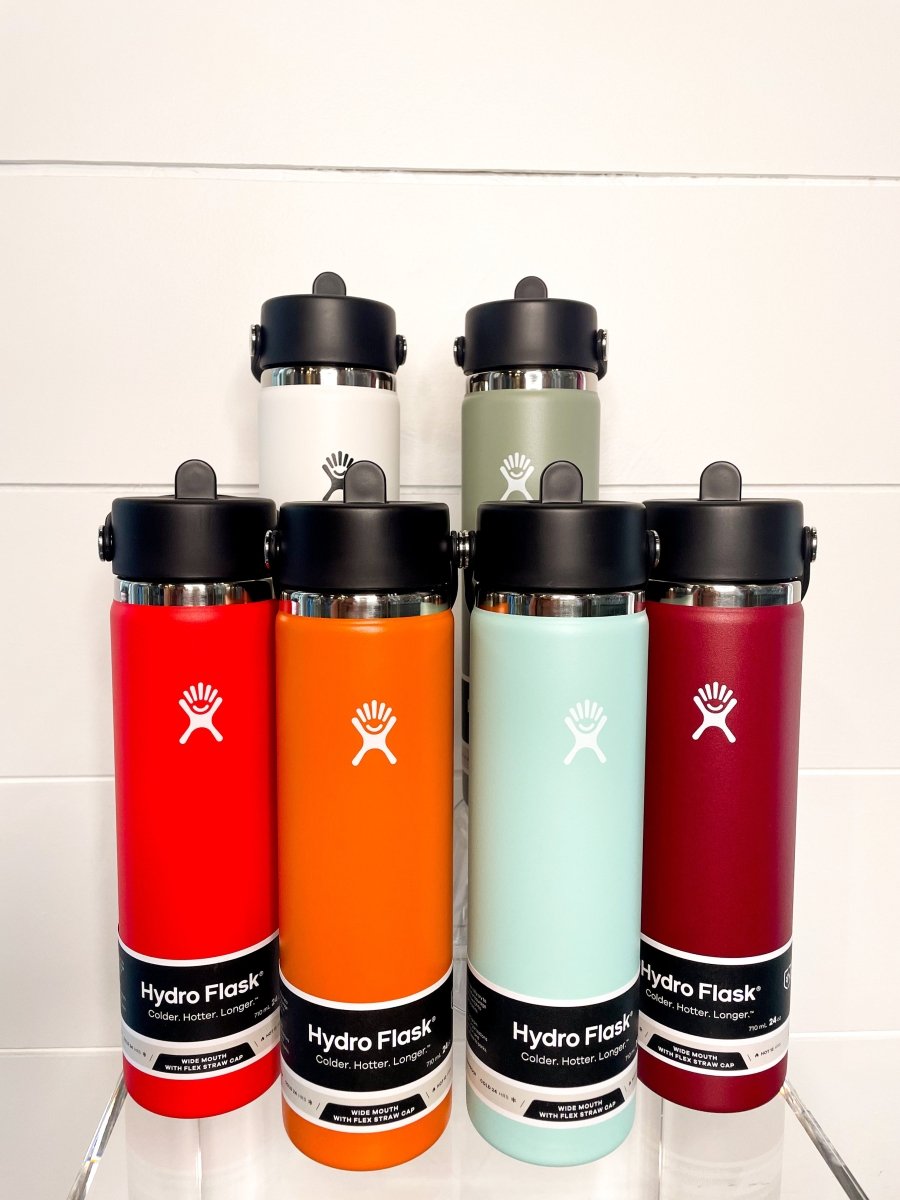 24 Oz Hydro Flasks With Straws 24 Oz Wide Mouth With Flex Straw Cap Surf