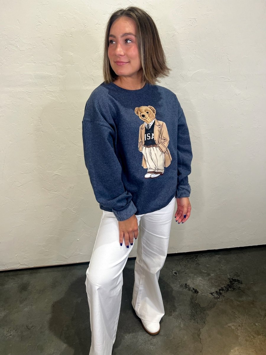Iconic Bear Sweatshirt - USA Bear - Revel Boutique