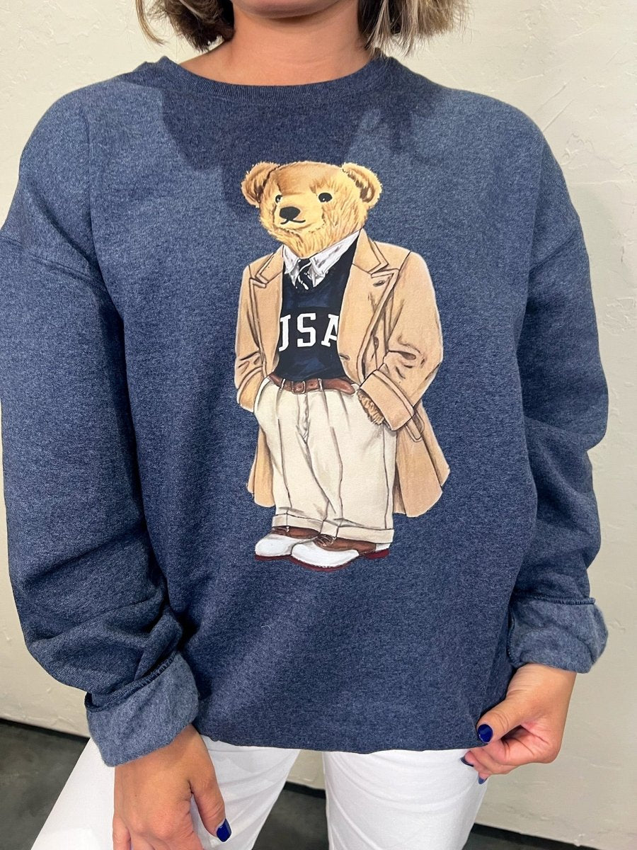 Iconic Bear Sweatshirt - USA Bear - Revel Boutique