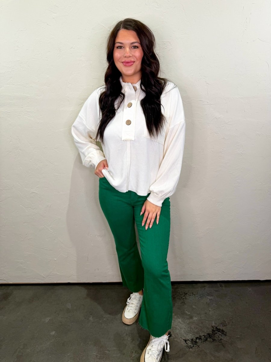 Ireland Crop Flare - Green - Revel Boutique