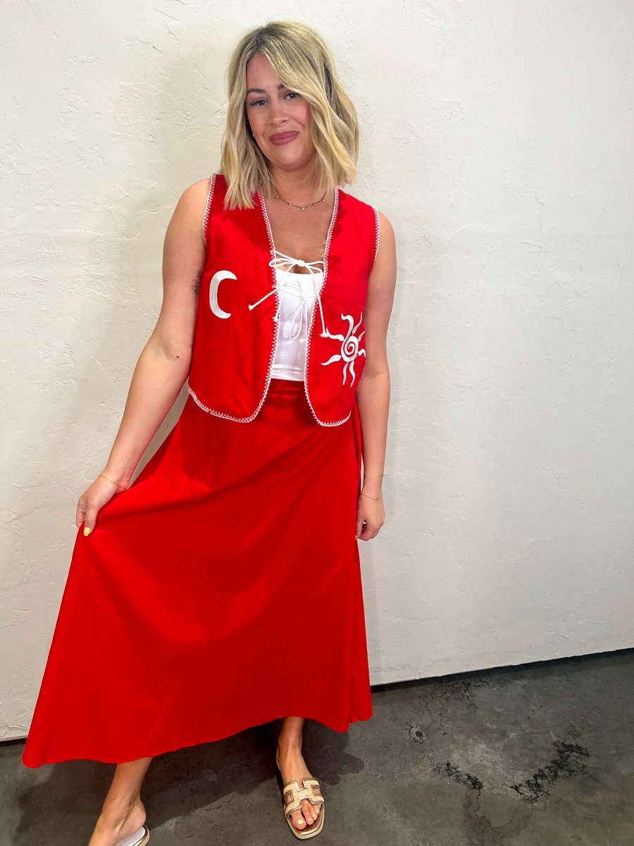 Isla Skirt - Red - Revel Boutique