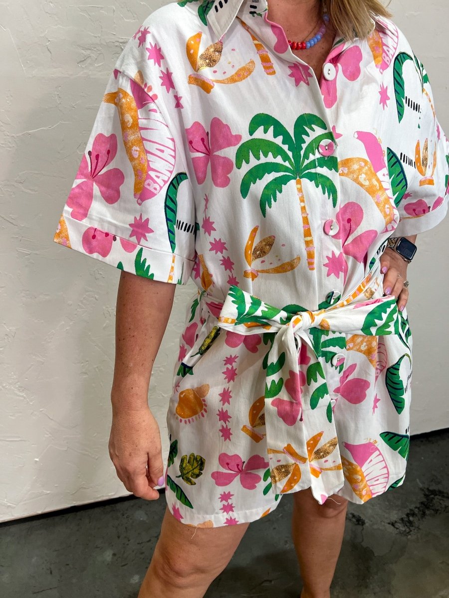 Island Time Printed Romper - Revel Boutique