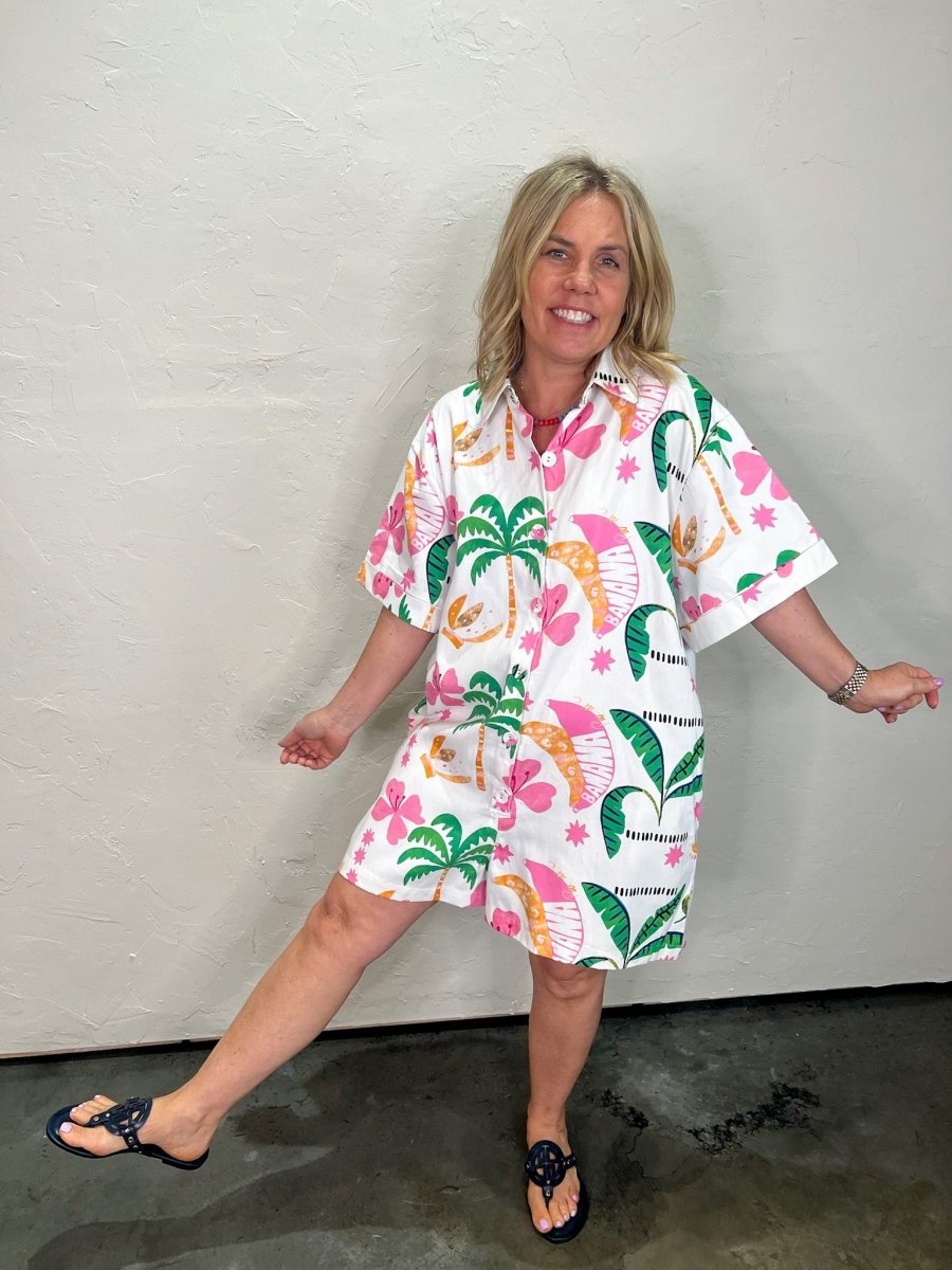 Island Time Printed Romper - Revel Boutique