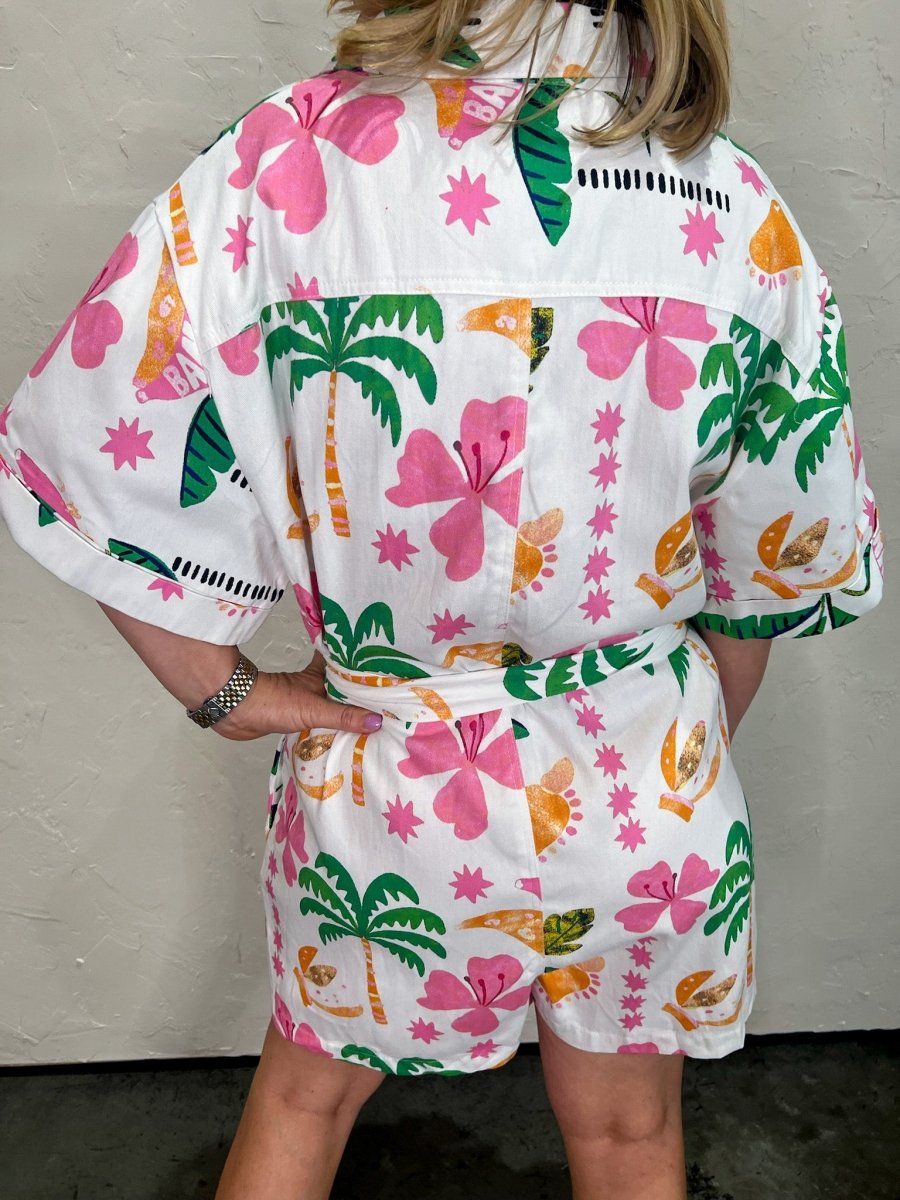 Island Time Printed Romper - Revel Boutique
