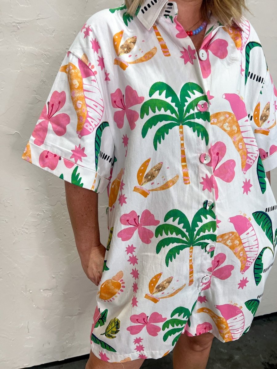 Island Time Printed Romper - Revel Boutique