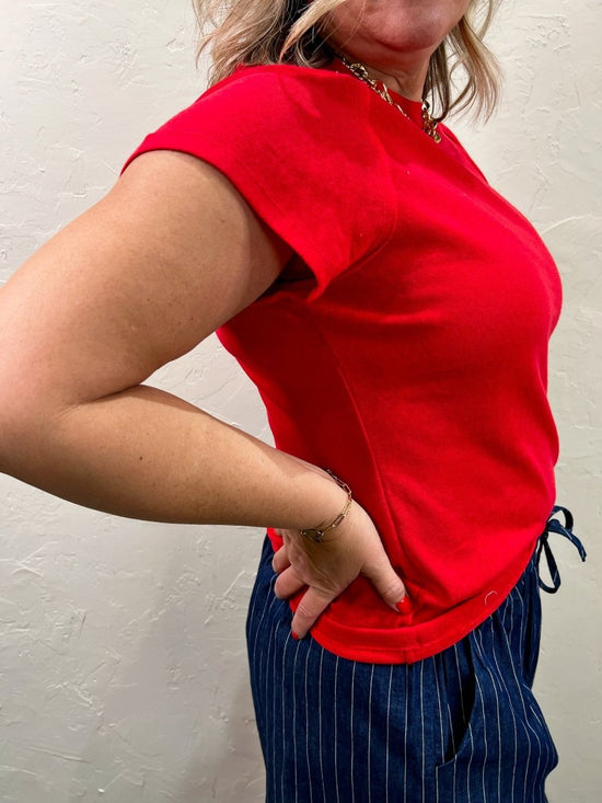 Load image into Gallery viewer, Ivy Tee - Cherry Red - Revel Boutique
