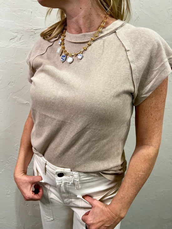 Load image into Gallery viewer, Ivy Tee - Oatmeal - Revel Boutique
