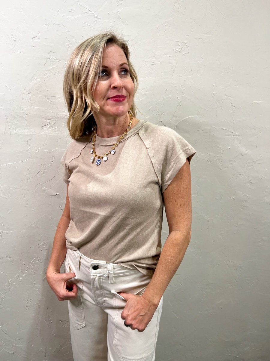 Ivy Tee - Oatmeal - Revel Boutique