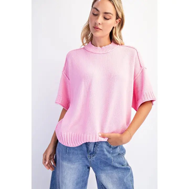 Jane Oversized Sweater - Pink - Revel Boutique